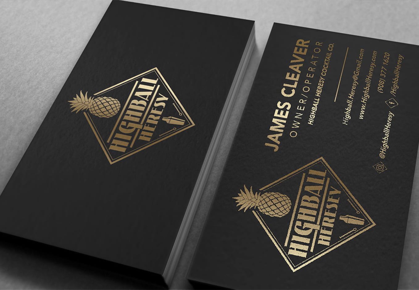 Custom Printed Business Cards for Highball Heresy