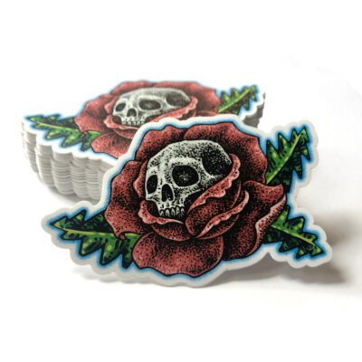 Die Cut Vinyl Stickers - Rose And Skull